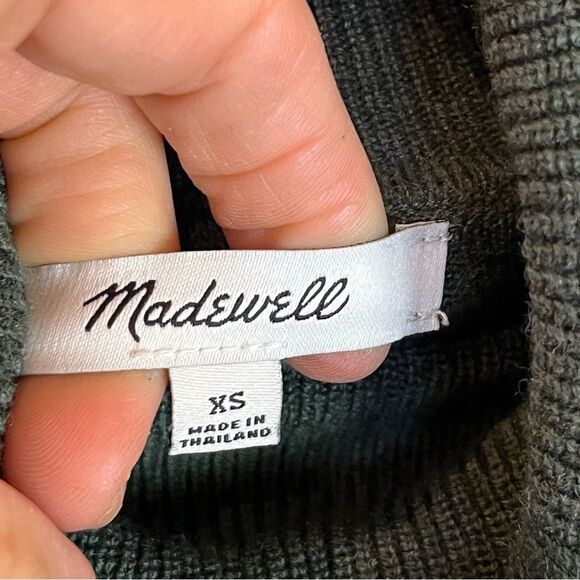 Madewell Brookhaven Turtleneck Wool Blend Sweater in Heather Forest size XS - Picture 11 of 13